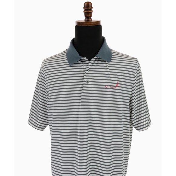 KJUS Luis Stripe Polo Shirt Men's XL 54 Gray Stripe Wicking Stretch Golf Comfort - Picture 2 of 8